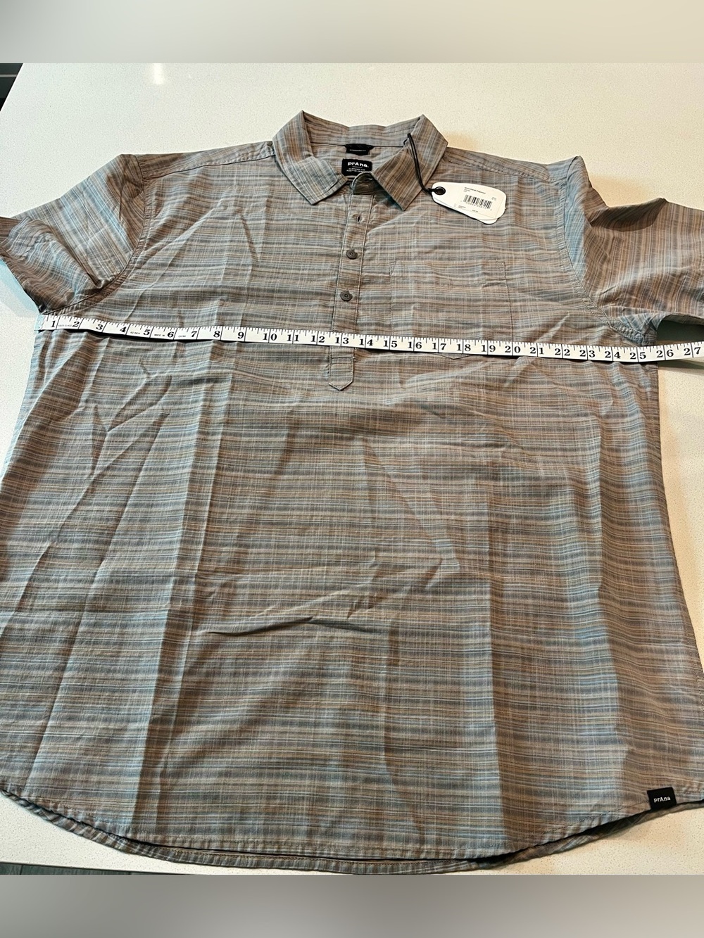 NWT Prana Men’s Groveland Popover Flint Short Sleeve Shirt- XL - Picture 10 of 11
